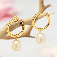 Classic Pearl & Gold Hoop Earrings