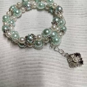Pearl Accent Couple Matching Bracelets